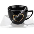 Komplet 2 filiżanek ze spodkiem (4 el) Lubiana - Classic Black & White LOVE Gold