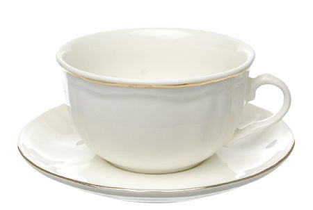 Filiżanka ze spodkiem 0,35 L / 16 cm (do herbaty) Karolina - Castel 23011 - ecru