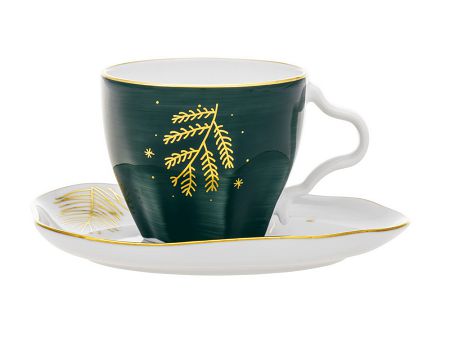 Filiżanka ze spodkiem 0,25 L / 17 cm Lubiana - Stone Age 0352 Złoty Las