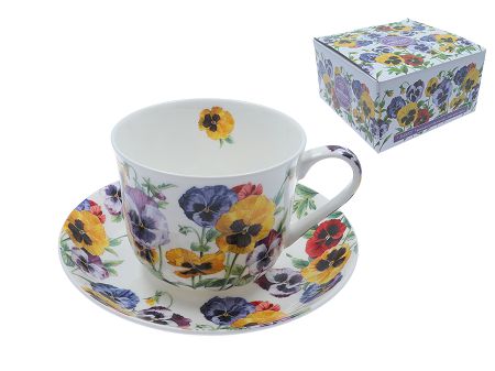Filiżanka ze spodkiem 0,45 L Brookes Empireware - Bratki 33.703-1503