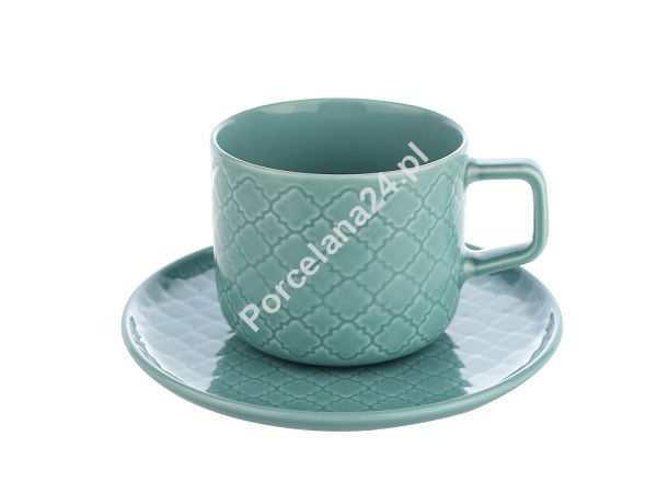 Filiżanka ze spodkiem 0,25 L / 15 cm Lubiana - Marrakesz Zielony (Morski)  Filiżanka ze spodkiem 0,25 L / 15 cm Lubiana - Marrakesz Zielony (Morski) 