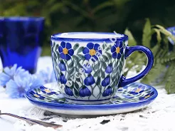 Filiżanka ze spodkiem 0,22 L / 14 cm Bolesławiec - Sadzawka Milicka