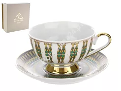 Filiżanka ze spodkiem do herbaty 0,22 L / 14,5 cm Ćmielów - Astra G413 India GIFT BOX