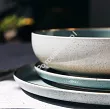 Komplet talerzy na 6 osób (18 el.) Bogucice - Alumina Granite Mint Blue Gold Nordica 1129G