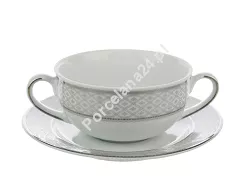 Bulionówka ze spodkiem 0,4 L / 15 cm Bogucice - Rodan 1081 (Moza Platin 1132)