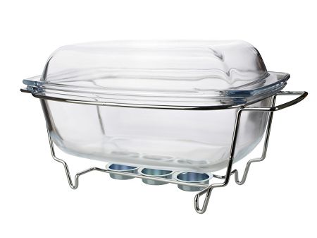 Naczynie żaroodporne prostokątne 5,1 L z podgrzewaczem Termisil - Classic 42N.PR510+POD