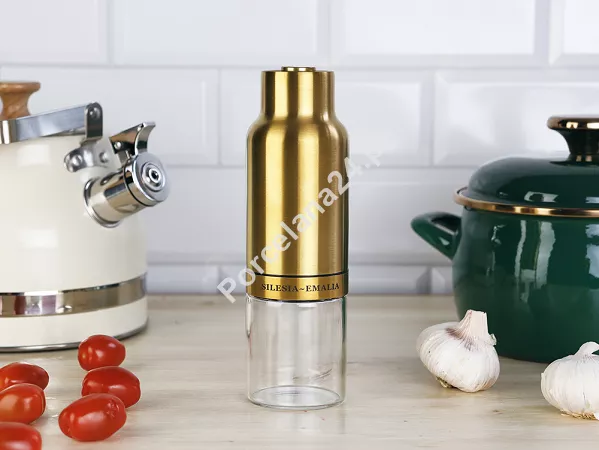 Młynek grawitacyjny do soli / pieprzu 19,5 cm Silesia Emalia - Złoty 6.MŁ.3179 Młynek grawitacyjny do soli / pieprzu 19,5 cm Silesia Emalia - Złoty 6.MŁ.3179