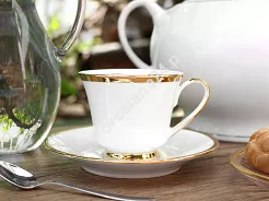 Filiżanka ze spodkiem 0,22 L / 15 cm Bogucice - Oxford Gold 1205