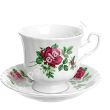 Filiżanka ze spodkiem 0,22 L / 14,5 cm (prosta) Chodzież - Iwona B826 BORDOWA RÓŻA Gift Box