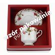 Filiżanka ze spodkiem 0,22 L / 14,5 cm (prosta) Chodzież - Iwona B826 BORDOWA RÓŻA Gift Box