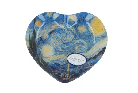 Talerz dekoracyjny w kształcie serca 19 cm Carmani - Vincent van Gogh - Gwieździsta noc 33.198-1440