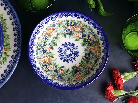 Salaterka 18 cm Bolesławiec - Kwiatowy Ogród