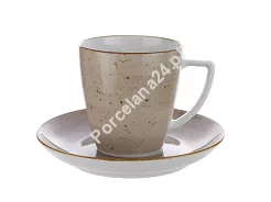 Filiżanka ze spodkiem 0,2 L / 14 cm Lubiana - Beata/Sonia 6630T BRĄZOWY