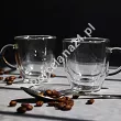 Zestaw 2 filiżanek  termicznych ze spodkiem do espresso z podwójną ścianką 50 ml Vialli Design - Amo 3055