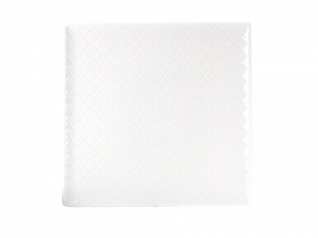Talerz płytki kwadratowy 25,5x25,5 cm Lubiana - Marrakesz Biały (nr 4287)