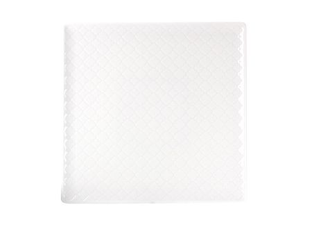 Talerz płytki kwadratowy 25,5x25,5 cm Lubiana - Marrakesz Biały (nr 4287)