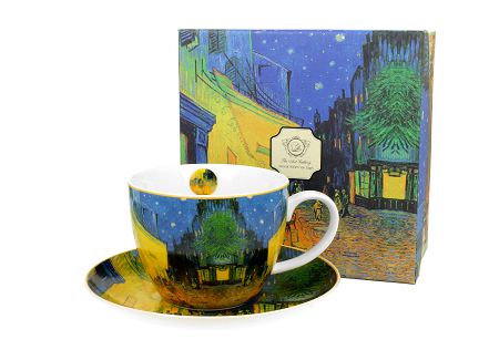 Filiżanka jumbo ze spodkiem 0,47 L Duo - Terrace at night by Vincent Van Gogh 15.TER.FSJ