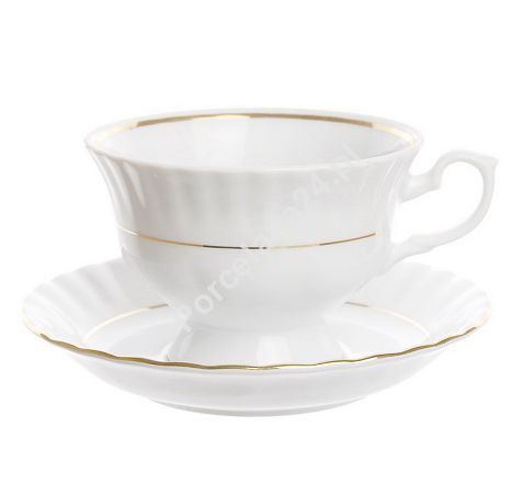 Filiżanka ze spodkiem 0,22 L / 14,5 cm (do herbaty) Chodzież - Iwona B014 ZŁOTA LINIA Filiżanka ze spodkiem 0,22 L / 14,5 cm (do herbaty) Chodzież - Iwona B014 ZŁOTA LINIA