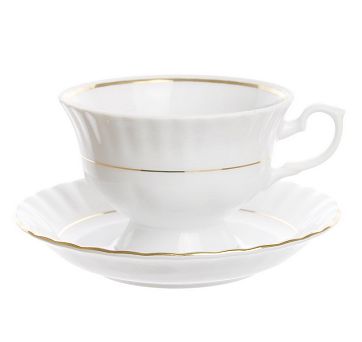 Filiżanka ze spodkiem 0,22 L / 14,5 cm (do herbaty) Chodzież - Iwona B014 ZŁOTA LINIA