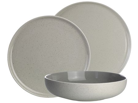 Komplet talerzy na 6 osób (18 el.) Bogucice - Alumina Granite Silver Grey 1130