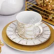 Garnitur do kawy na 12 osób (40 el.) Ćmielów - Jenny Solaris White - Gold