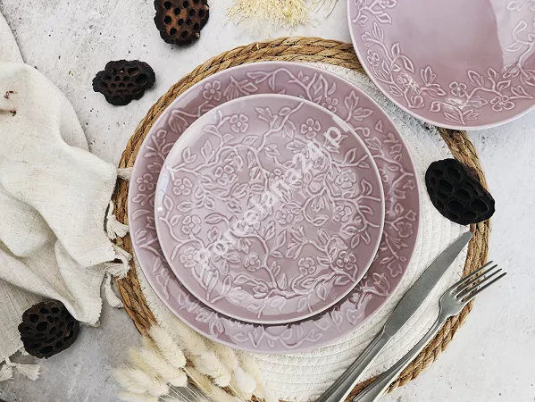 Komplet talerzy na 6 osób (18 el) Lubiana - Hanami Pudrowy Róż Komplet talerzy na 6 osób (18 el) Lubiana - Hanami Pudrowy Róż