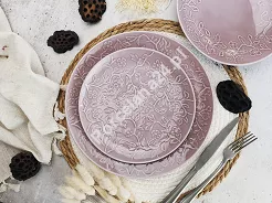 Komplet talerzy na 6 osób (18 el) Lubiana - Hanami Pudrowy Róż