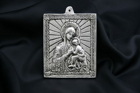 Obrazek 10,5 x 8,5 cm Precjoza - POSREBRZANY Matka Boska Nieustającej Pomocy 36.P-0805