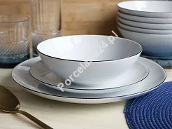 Komplet talerzy na 6 osób (18el) Waza - Czarny rant WA-150