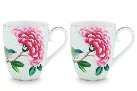 Komplet 2 kubków 0,35 L Pip Studio - Blushing Birds White 51BB.002.195 