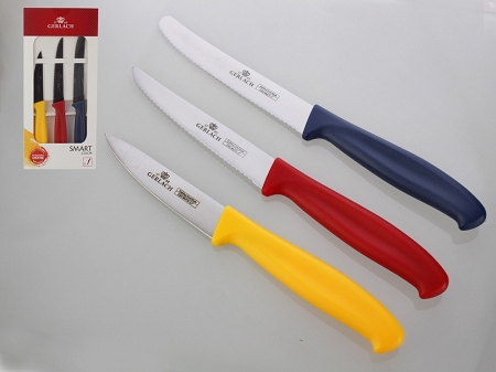 Komplet noży kuchennych (3el) w blistrze Gerlach - Smart 990M Color