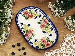Półmisek owalny 36 cm Bolesławiec - Maki Smolińskiej