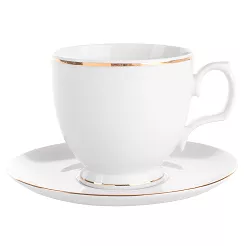 Filiżanka do ze spodkiem 0,35 L / 17 cm (Cappucino) Altom Design -  MariaPaula ZŁOTA LINIA L02