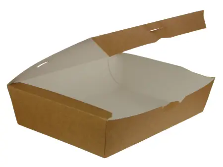 Food Box 20 x 14 x 5 cm - Opakowanie 100 szt.- Eco papier biały/kraft E.FB14-OP