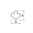 Wykrawacz 3,6 cm Smolik - Jaworowy listek 4SS.370/V