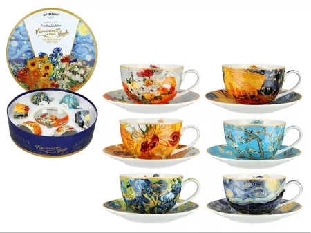 Kpl. filiżanek ze spodkiem 0,23L w opakowaniu (6 szt.) Carmani - V. van Gogh 33.830-8403