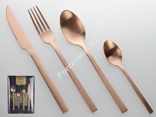 Komplet sztućców 24 cz. na 6 osób PINTINOX - Royal Satin Copper (2,5 mm) 23.2KSU.7091.K24 Komplet sztućców 24 cz. na 6 osób PINTINOX - Royal Satin Copper (2,5 mm) 23.2KSU.7091.K24