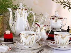 Garnitur do kawy na 12 osób (39el) Ćmielów - Rococo 0040 PURPURA