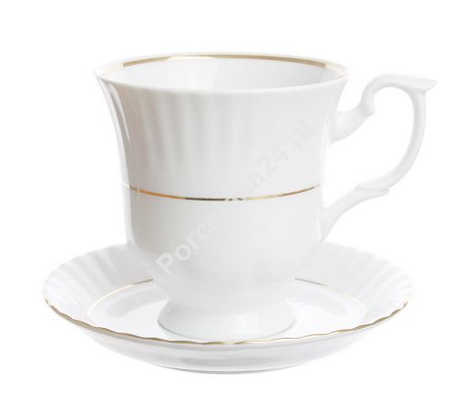 Filiżanka ze spodkiem 0,4 L / 17 cm (jumbo) Chodzież - Iwona B014  ZŁOTA LINIA Filiżanka ze spodkiem 0,4 L / 17 cm (jumbo) Chodzież - Iwona B014  ZŁOTA LINIA