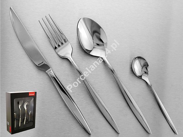 Komplet sztućców 24 cz. na 6 osób Hisar - Mercury (4.0/3.0mm) wysoki połysk Komplet sztućców 24 cz. na 6 osób Hisar - Mercury (4.0/3.0mm) wysoki połysk