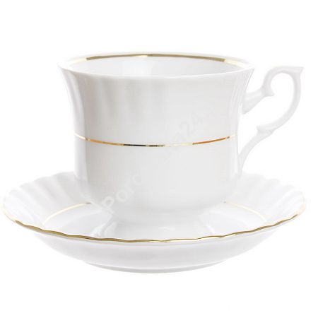 Filiżanka ze spodkiem 0,22 L / 14,5 cm (prosta - uniwersalna) Chodzież - Iwona B014  ZŁOTA LINIA Filiżanka ze spodkiem 0,22 L / 14,5 cm (prosta - uniwersalna) Chodzież - Iwona B014  ZŁOTA LINIA