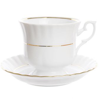 Filiżanka ze spodkiem 0,22 L / 14,5 cm (prosta - uniwersalna) Chodzież - Iwona B014  ZŁOTA LINIA