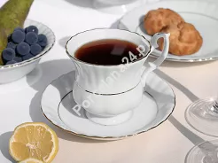 Filiżanka ze spodkiem 0,22 L / 14,5 cm (do kawy / wcięta) Chodzież - Iwona ZŁOTA LINIA B014