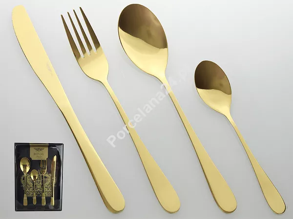 Komplet sztućców 24 cz. na 6 osób PINTINOX - Royal Gold (2.0 mm) 23.2CR0.7091.K24 Komplet sztućców 24 cz. na 6 osób PINTINOX - Royal Gold (2.0 mm) 23.2CR0.7091.K24