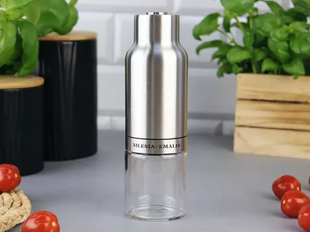 Młynek grawitacyjny do soli / pieprzu 19,5 cm Silesia Emalia - Srebrny 6.MŁ.5791