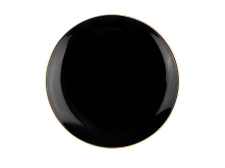 Talerz deserowy 22 cm (czarny) Karolina - Black & White Gold 23011