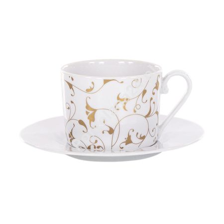 Komplet filiżanek ze spodkiem 0,25 L / 15,7 cm (12el) Ćmielów Design Studio - Cosmopolitan G142 KLASYCZNY ZŁOTY Komplet filiżanek ze spodkiem 0,25 L / 15,7 cm (12el) Ćmielów Design Studio - Cosmopolitan G142 KLASYCZNY ZŁOTY