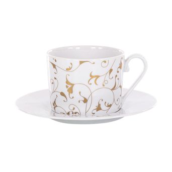 Komplet filiżanek ze spodkiem 0,25 L / 15,7 cm (12el) Ćmielów Design Studio - Cosmopolitan G142 KLASYCZNY ZŁOTY