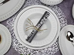 Komplet talerzy na 6 osób (18 el.) Bogucice - Iryda Platin 1123
