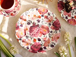 Kpl. 2 talerzy obiadowych Duo - Spring roses white 15.SPR-W.K2TP